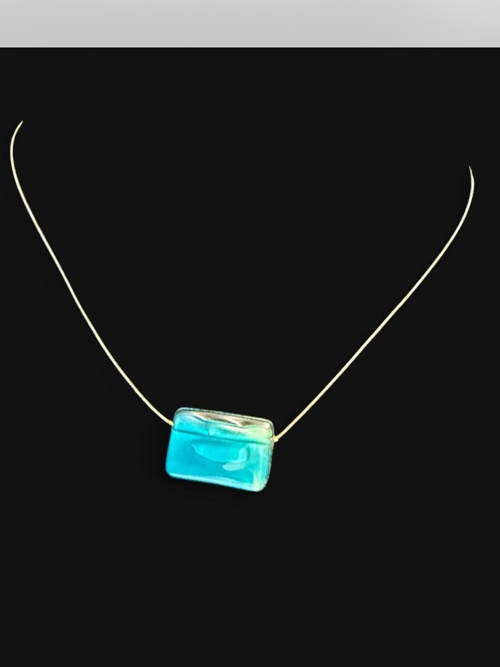 Turquoise Glass Pendant Necklace - Women Jewelry